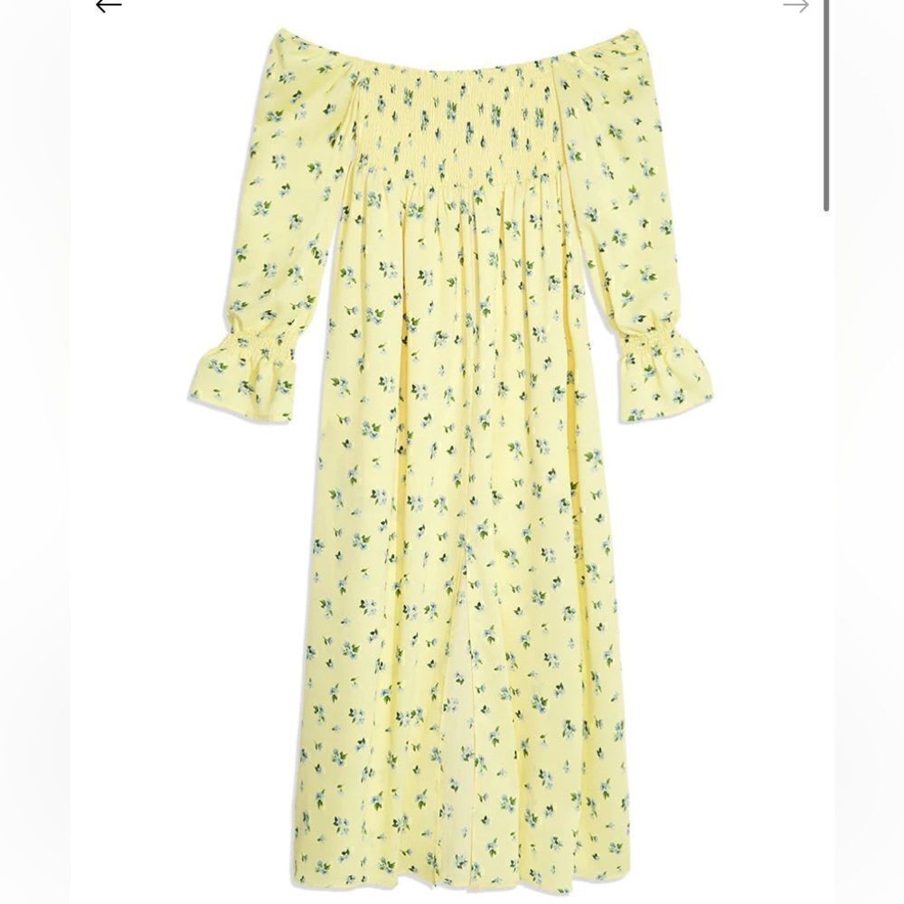 WeWoreWhat / On/Off Shoulder Watercolor Ditsy Smocked Dress
